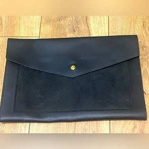 Glass Ladder & Co Megan Black Vegan Leather Clutch Portfolio